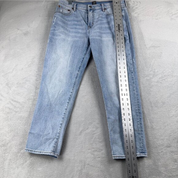 Gap Best Girlfriend Skinny Jeans Denim Womens Size 30 Petite Distressed Blue - Picture 13 of 14